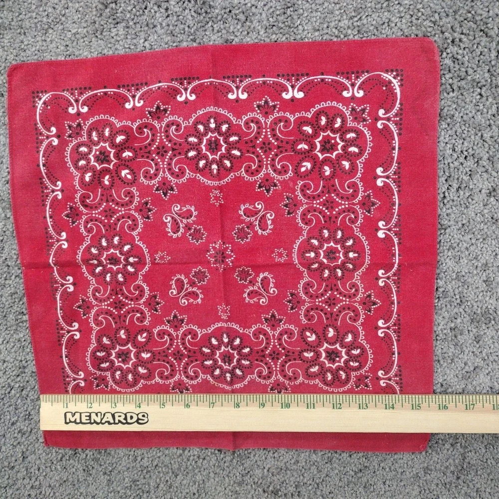 Vtg 50s 60s Elephant Trunk Up Bandana Indigo Red Selvedge Cotton Workwear #1841